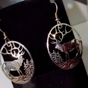 12 Point Stag Drop Earrings